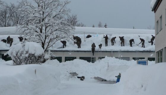 Schneemassen im Werkschulheim Felbertal, Jänner 2019